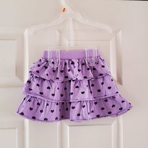 Purple with Black Hearts Hello Kitty Girls Skirt size 4T